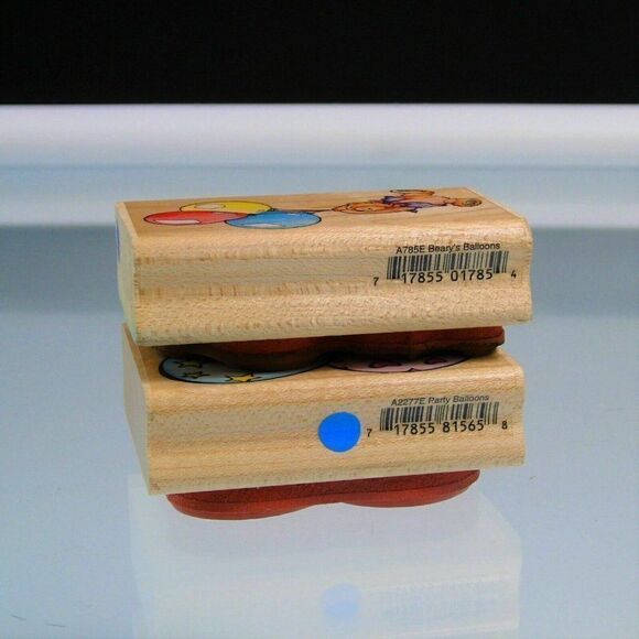 Balloons Rubber Stamps Bearys Party Balloons Craft - Picture 6 of 6